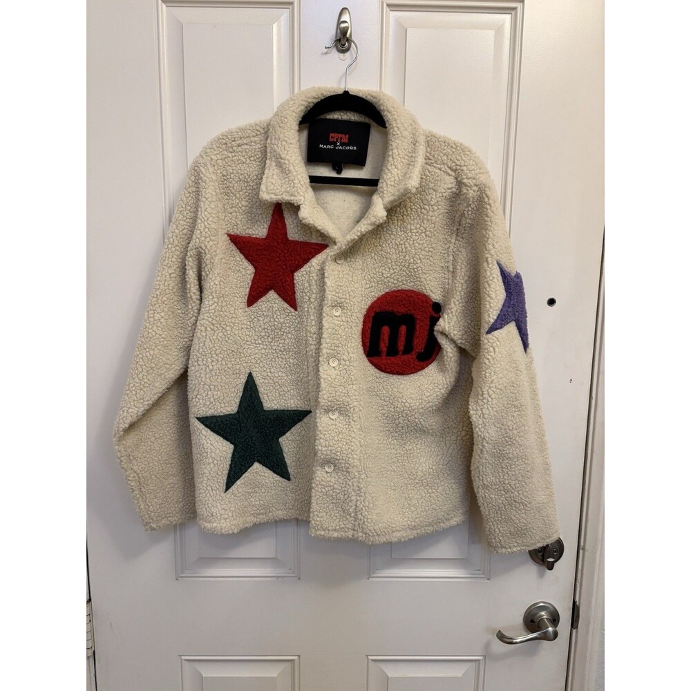 CPFM × MARC JACOBS TATTOO FLEECE JACKET Size: Large Beige unisex teddy Fur